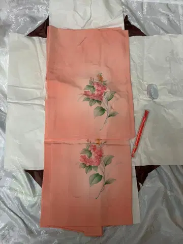 기모노 겉옷 핑크 꽃무늬 겉옷 끈, 교육용 실 포함