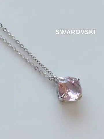SWAROVSKI 목걸이 핑크 스톤 실버 컬러