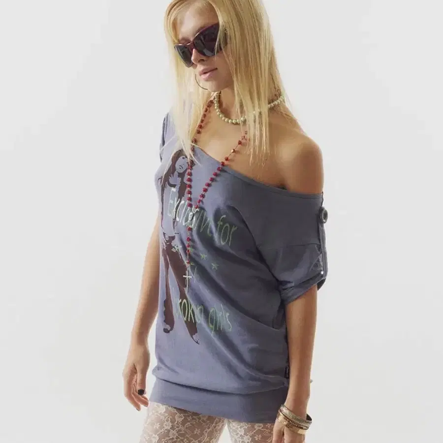 스컬프터 Broken Girls RollUp Tee purple