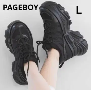 PAGEBOY 플랫폼 청키 스니커즈 통굽 스니커즈 L 블랙