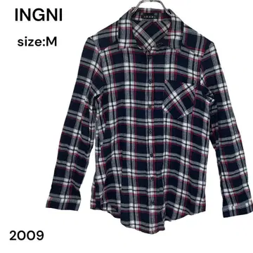 INGNI 잉그 셔츠 상의 긴팔 체크 무늬 아웃도어 캠핑