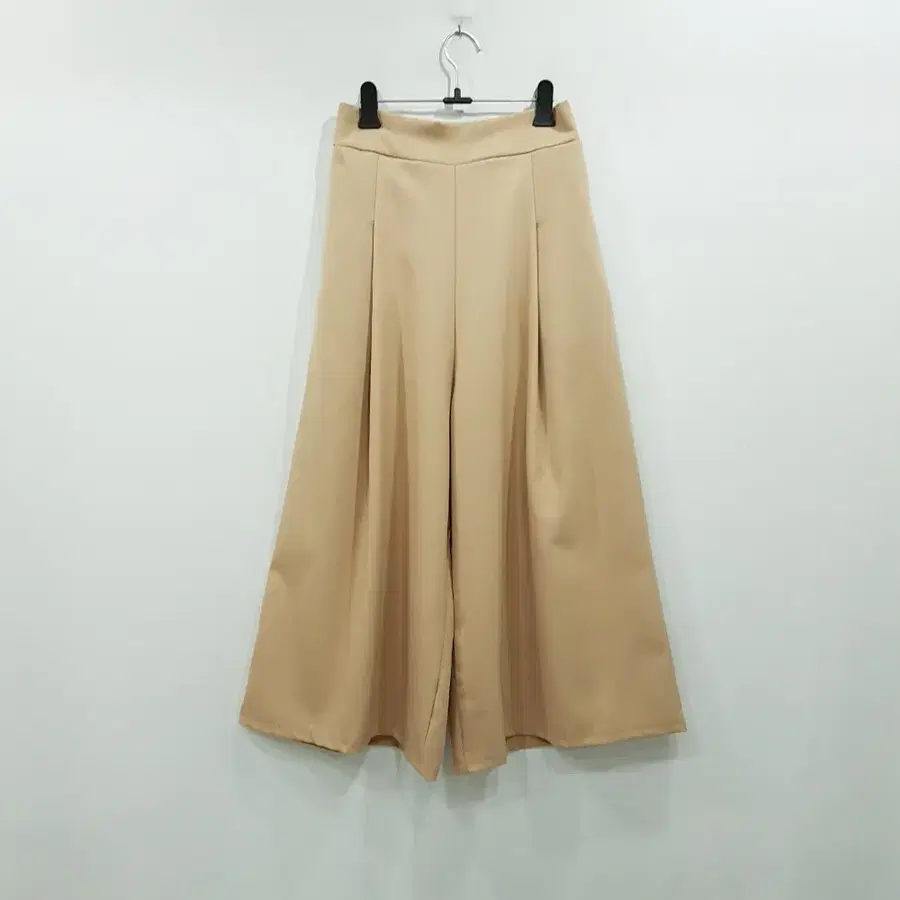 R1005 빈티지 밴딩 하이웨스트 핀턱 9부 통 와이드 바지 여M