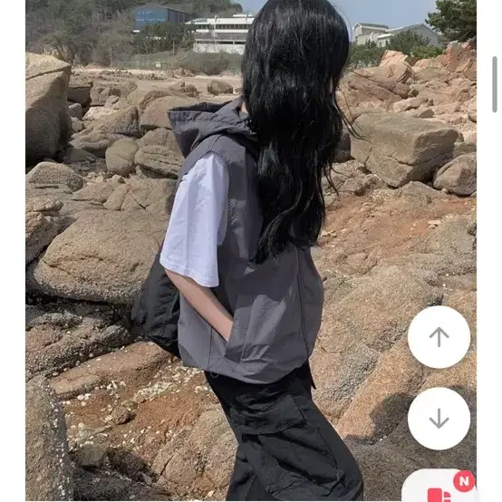 렉티 나일론 후드 조끼 자켓 에이블리