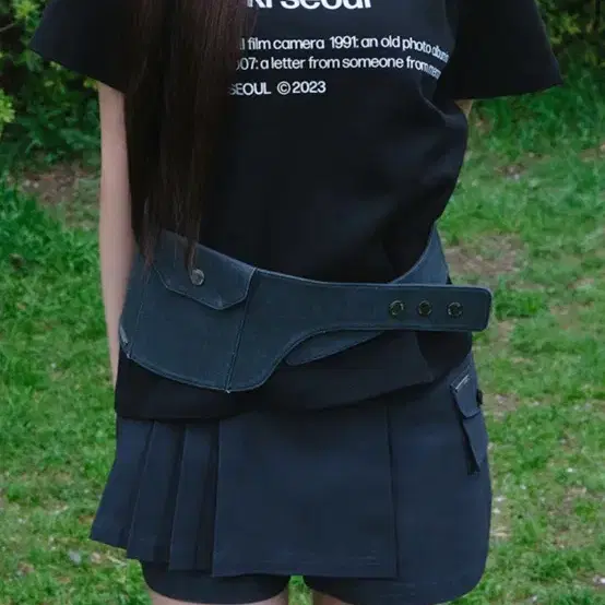 미세키서울 Pleats mini skort pants CHARCOAL 1
