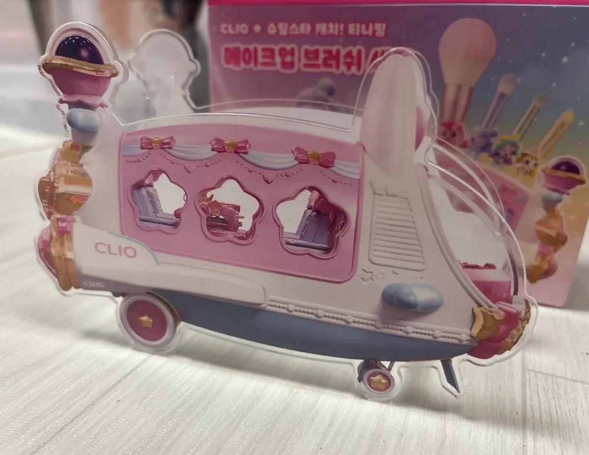 단순 개봉) 미사용 클리오 티니핑 콜라보 브러쉬 아크릴 보관함