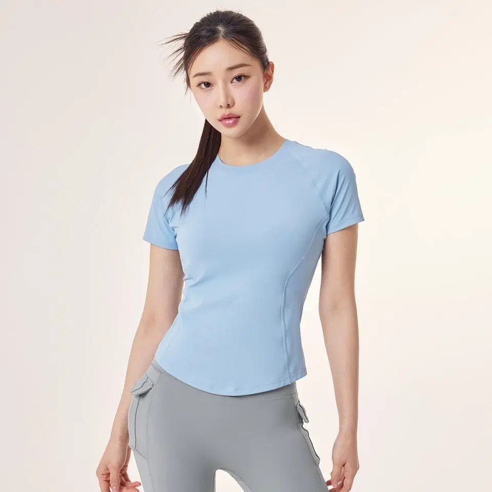 젝시믹스 슬림핏 숏슬리브 블루