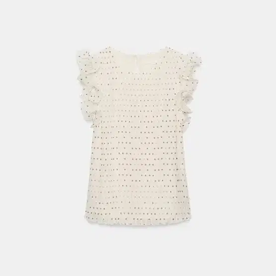 zara 프릴 도트 탑