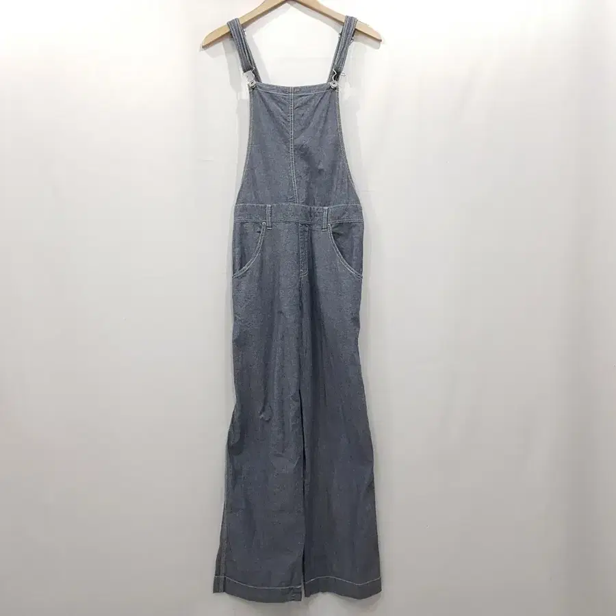 R1030 빈티지 스티치 오버롤 와이드 멜빵 바지 여M