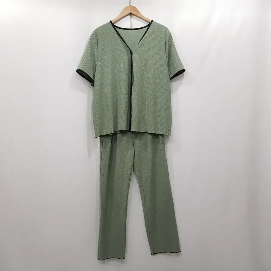 R1031 빈티지 블라우스 바지 빅사이즈 투피스 셋업 여2XL