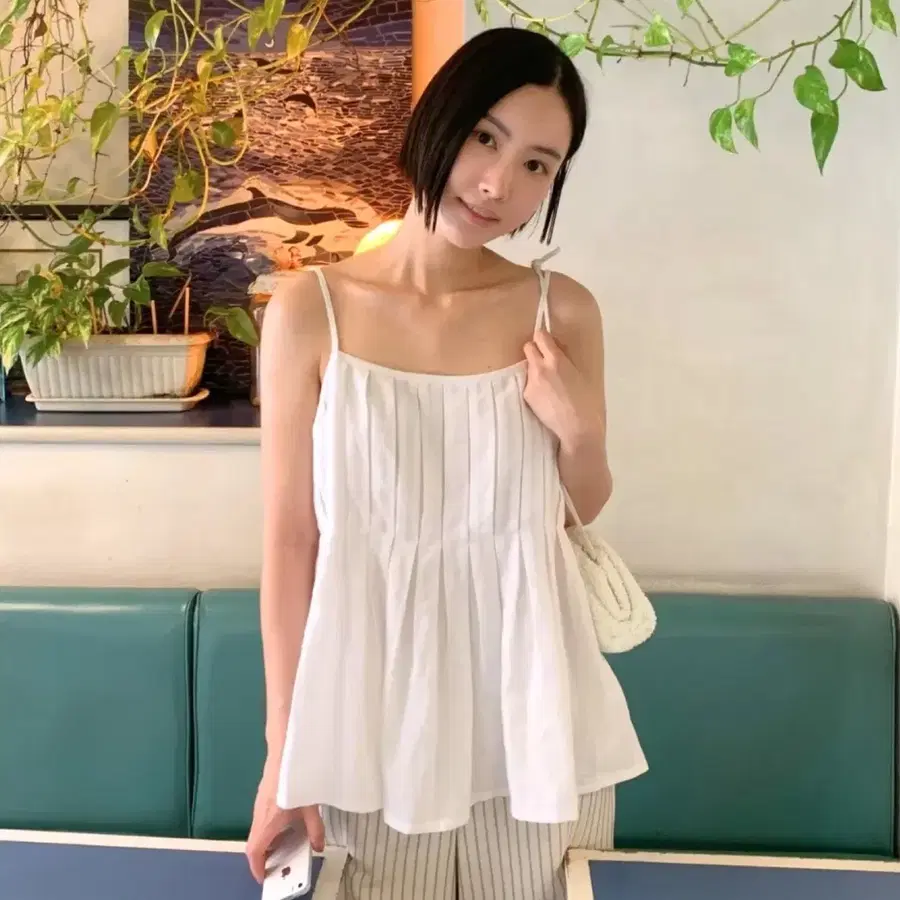 무아르무스 로지 플리티드 린넨 슬리브리스 새상품