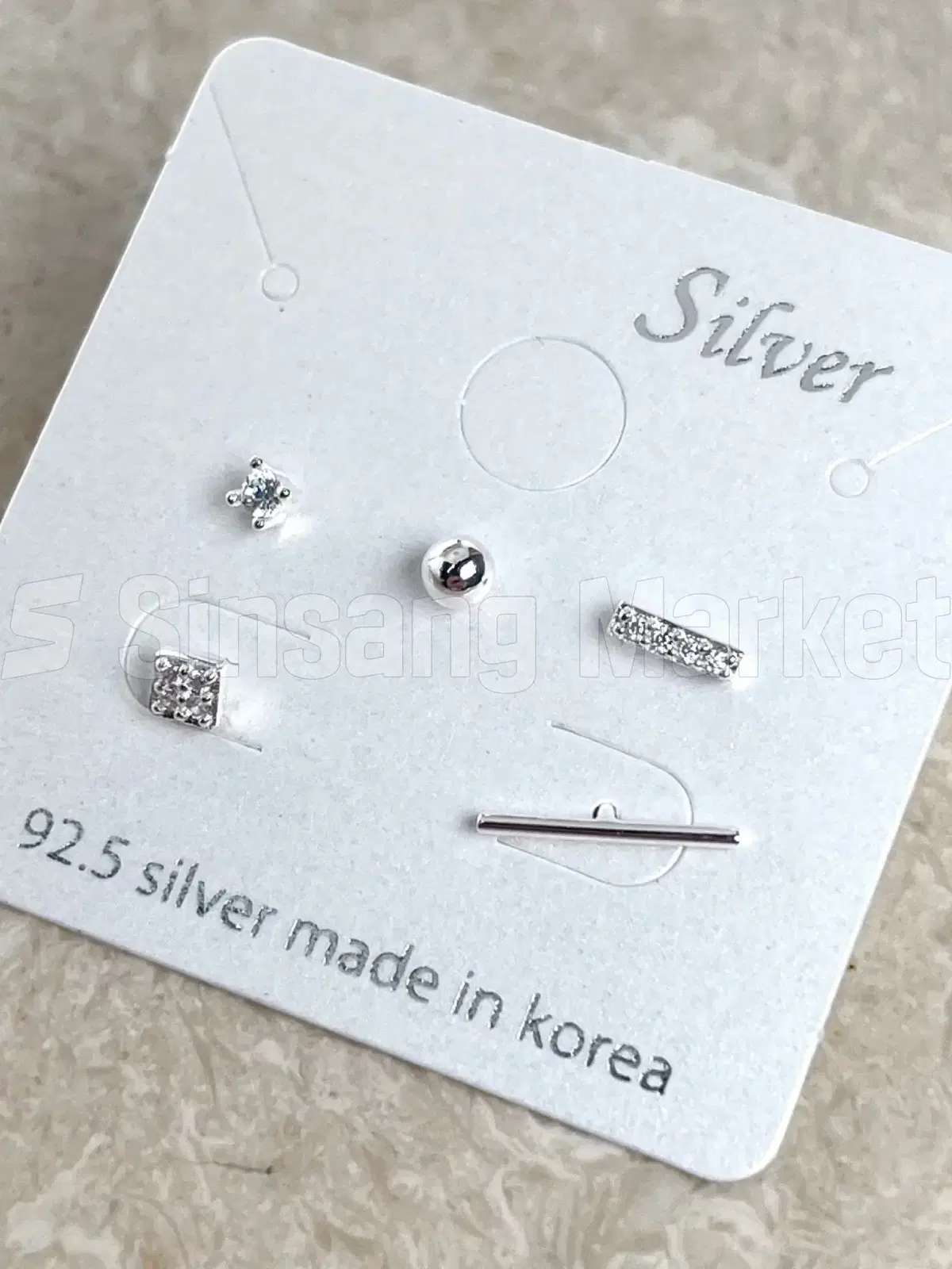[빠른발송] 5피스 한판 귀걸이 세트 실버925