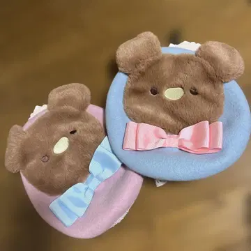 사츠키 아이 곰 베레모 2종 세트 핑크 스카이블루 미사용 새상품