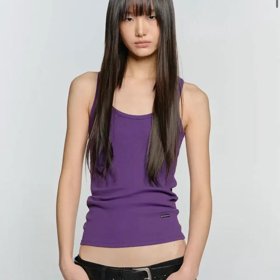 썬번프로젝트 EASY ROUND NECK SLEEVELESS TOP, PURPLE 나시