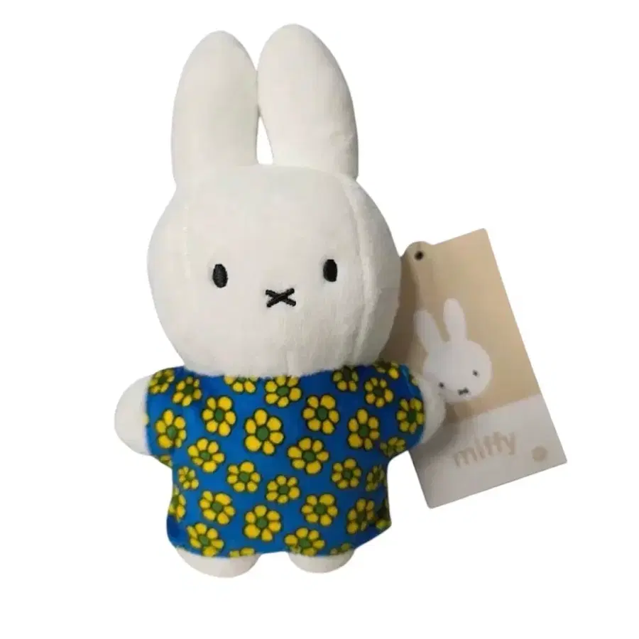 미피 인형 블루 플라워 꽃무늬 원피스 키링