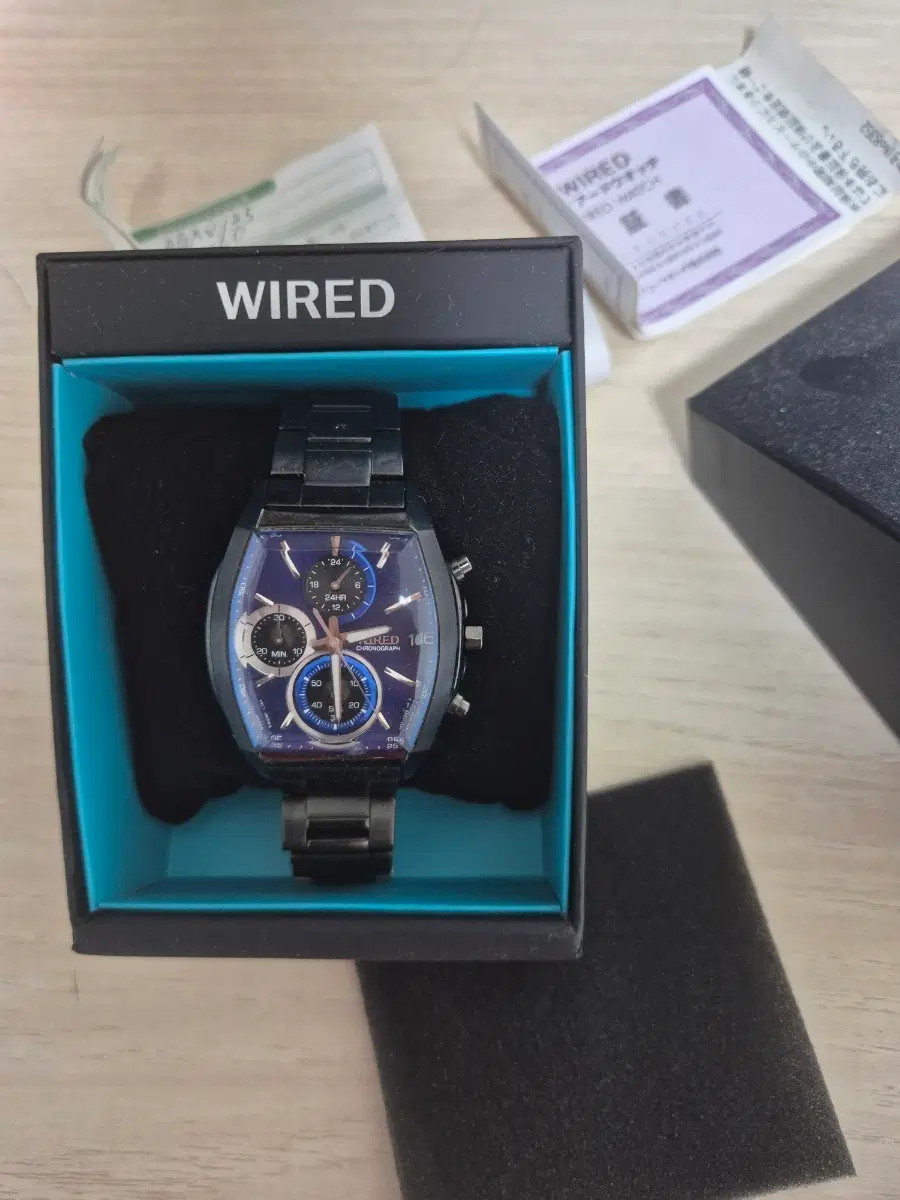 세이코 wired 시계 블랙 블루