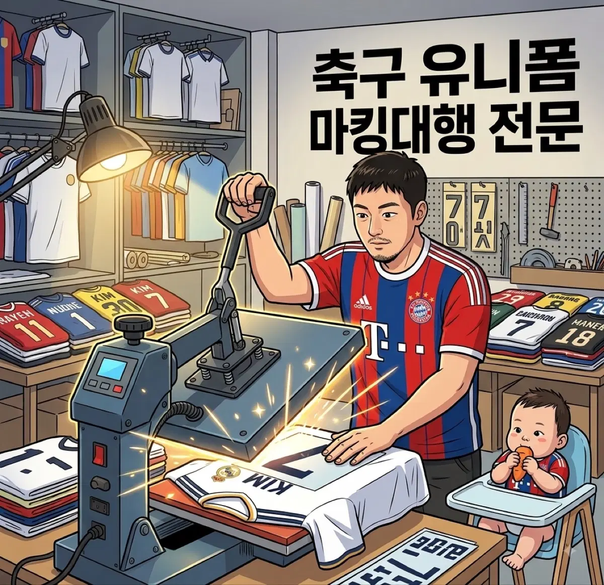 축구 유니폼 네임셋 + 패치 부착 대행