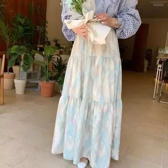 바이씨니 수채화 스커트