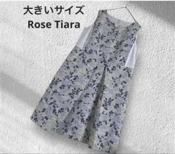 빅 사이즈! Rose Tiara 플라워 디자인 자카드 원피스 42