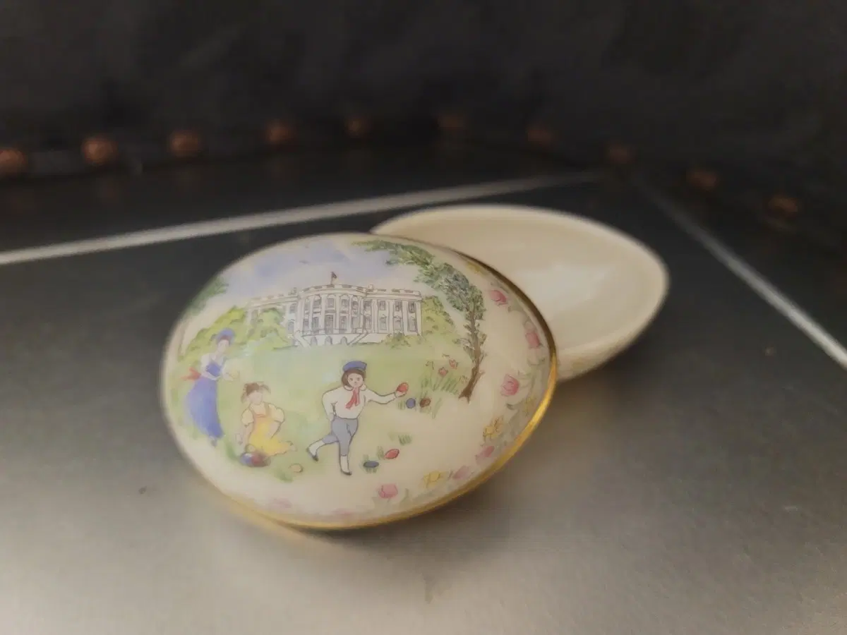 레녹스 에그 트링켓 백악관 그림 도자기 보석함 리미티드 에디션