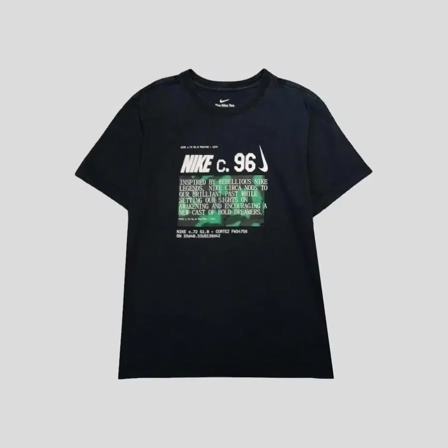나이키 피그먼트 블랙 넘버96 그래픽 프린팅 써카 코튼 반팔 티셔츠 M