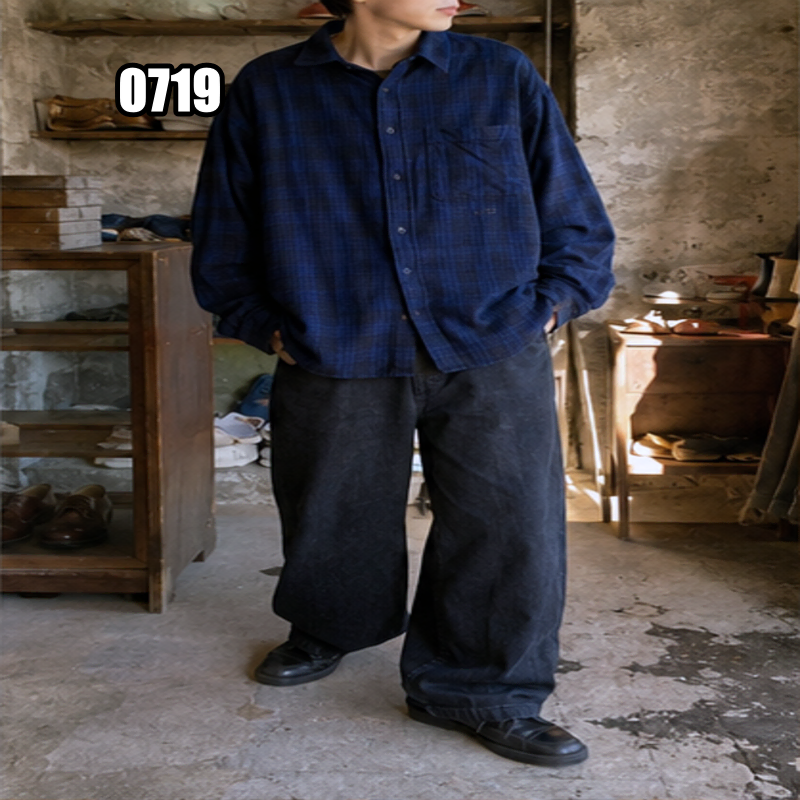 2XL 겐조 플란넬 뱀부 타이거 셔츠