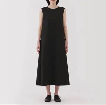 무인양품 바람이 통하는 스트레치 축구 슬리브리스 원피스 블랙 M