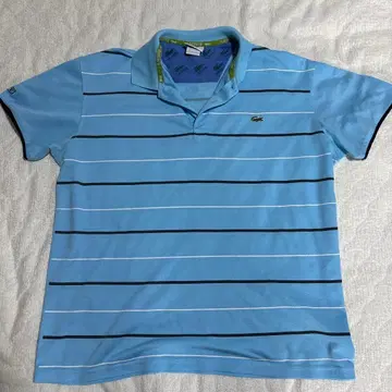 LACOSTE 라코스테 남성용 보더 피케 셔츠 라이트 블루