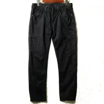Neil Barrett 지퍼 장식 카고 팬츠 데님 블랙 29 이탈리아제