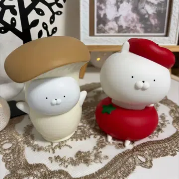 우사마루 버섯 & 베레모 마스코트 피규어 2세트