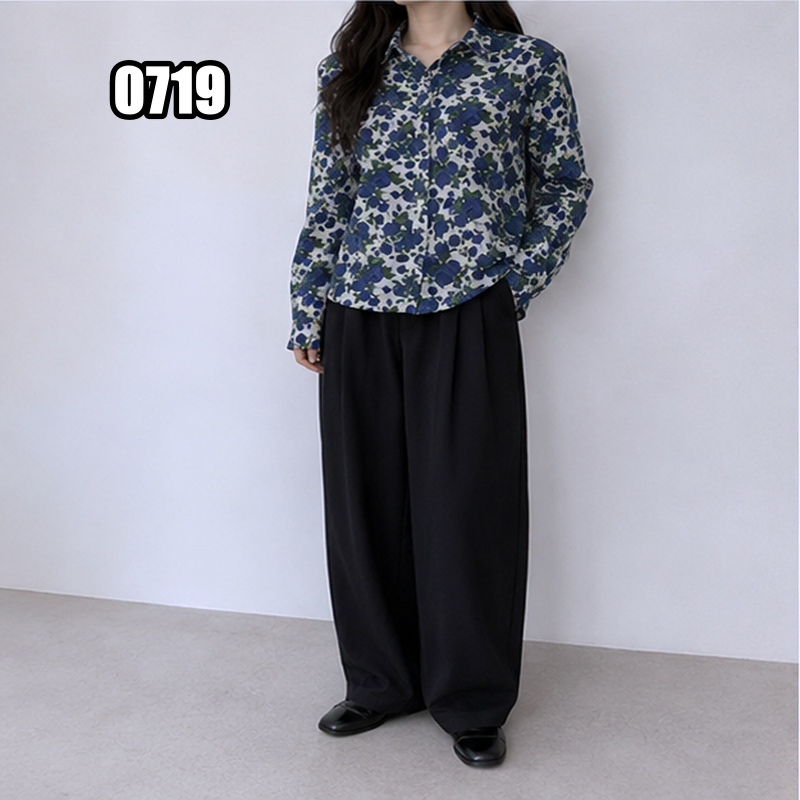 XL 폴 스미스 플라워 패턴 긴소매 카라 셔츠
