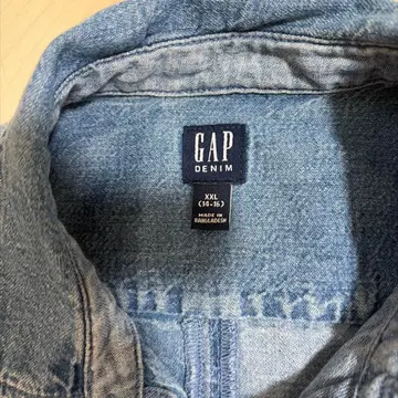 GAP 데님 셔츠 패치워크 반팔