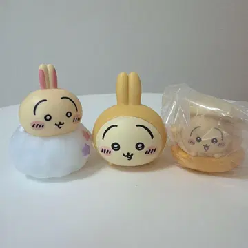 치이카와(먼작귀) 토끼 3종 세트, 수면등, 소프트 비닐 피규어 4개, 캐릭터 마카롱