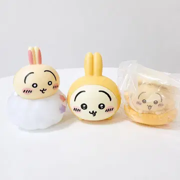 치이카와(먼작귀) 토끼 3종 세트, 수면등, 소프트 비닐 피규어 4개, 캐릭터 마카롱