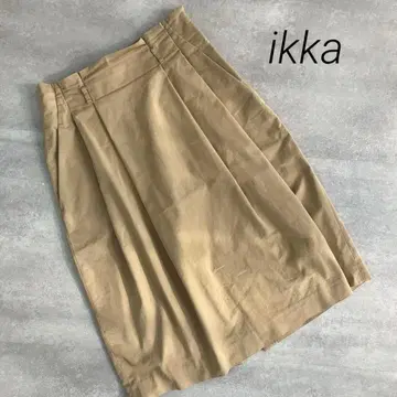 새상품급 ikka 이카 베이지 뒷밴딩 플레어 스커트 M 포켓 포함