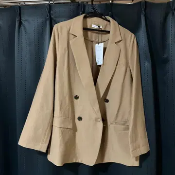 Loungedress 라운지 드레스 린넨 느낌 합성섬유 자켓 카멜 M 사이즈