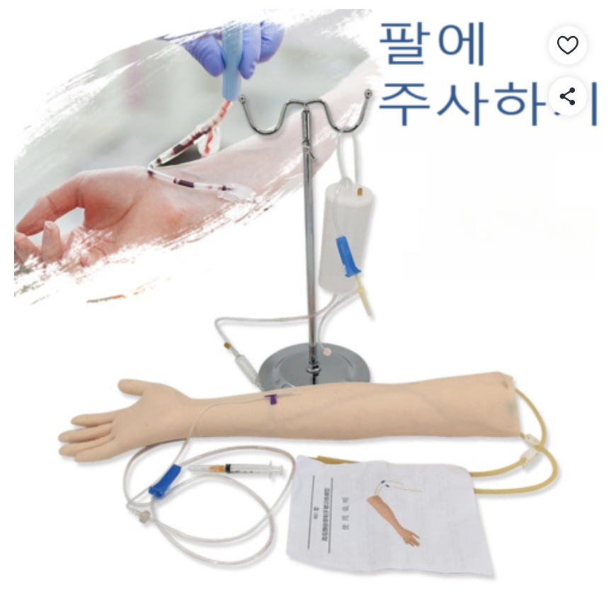 팔 모형 정맥 주사 모형팔 간호사 혈관주사 정맥주사연습 실습용 세트 iv연습세트 실리콘팔모형