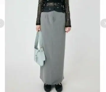 새상품 MOUSSY 마우지 FLARE BACK 맥시 스커트 그레이 2