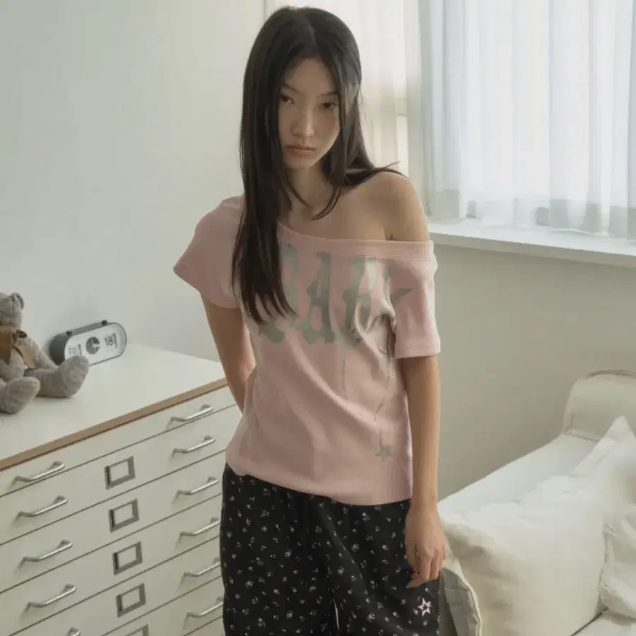 셋업이엑스이 BABY WIDE NECK TOP / Pink