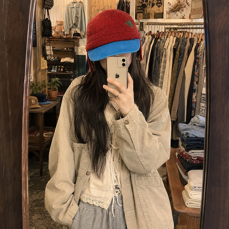 노스페이스 빈티지 이어플랩 덕빌 캡