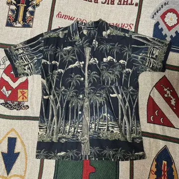 알로하 셔츠 야자수 패턴 90s