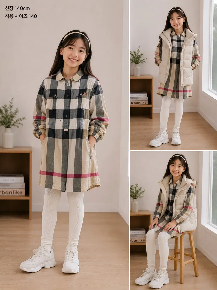 10y140사이즈 버버리 칠드런 남방긴팔 원피스 정품