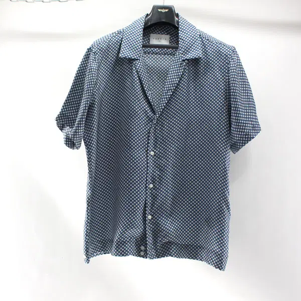 SANDRO 산드로 B6130 남성L 슬림핏 반팔 실크 남방 셔츠 구스몰