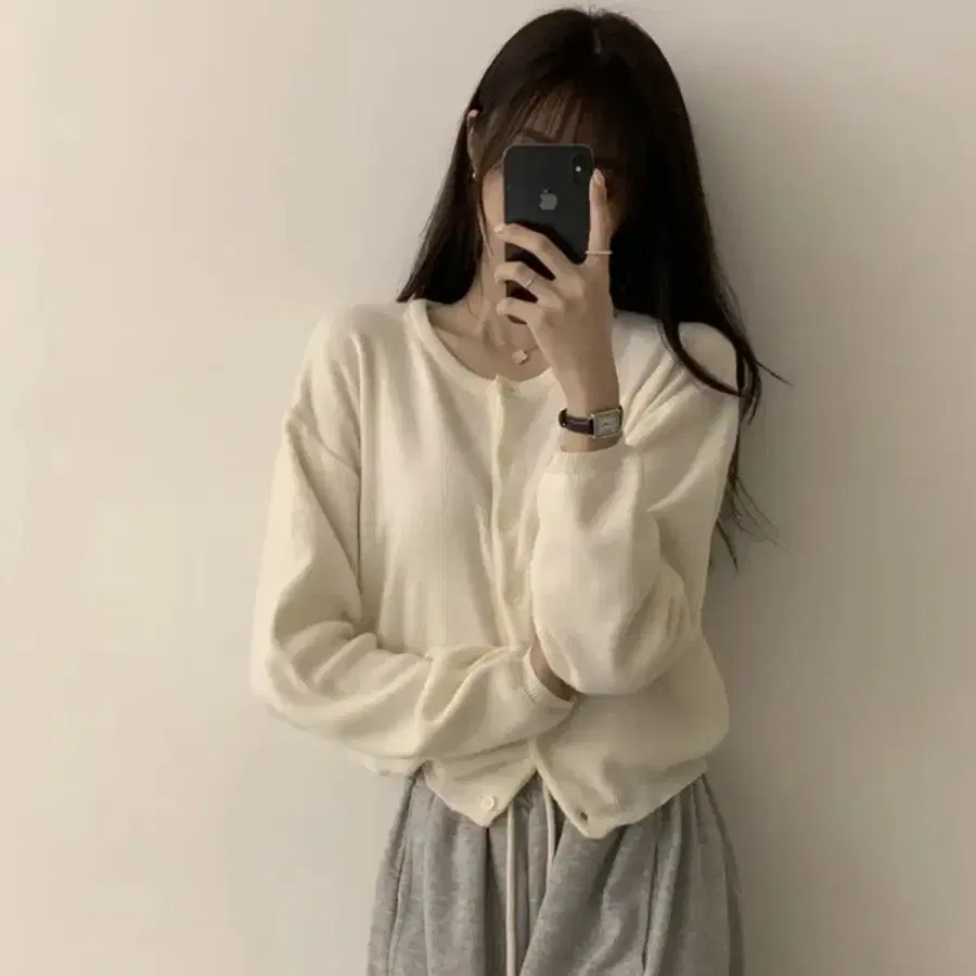 에이블리 아이보리가디건