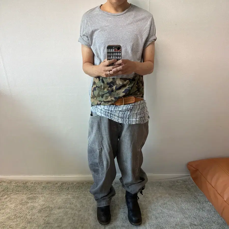 N21 카모플라주 티셔츠