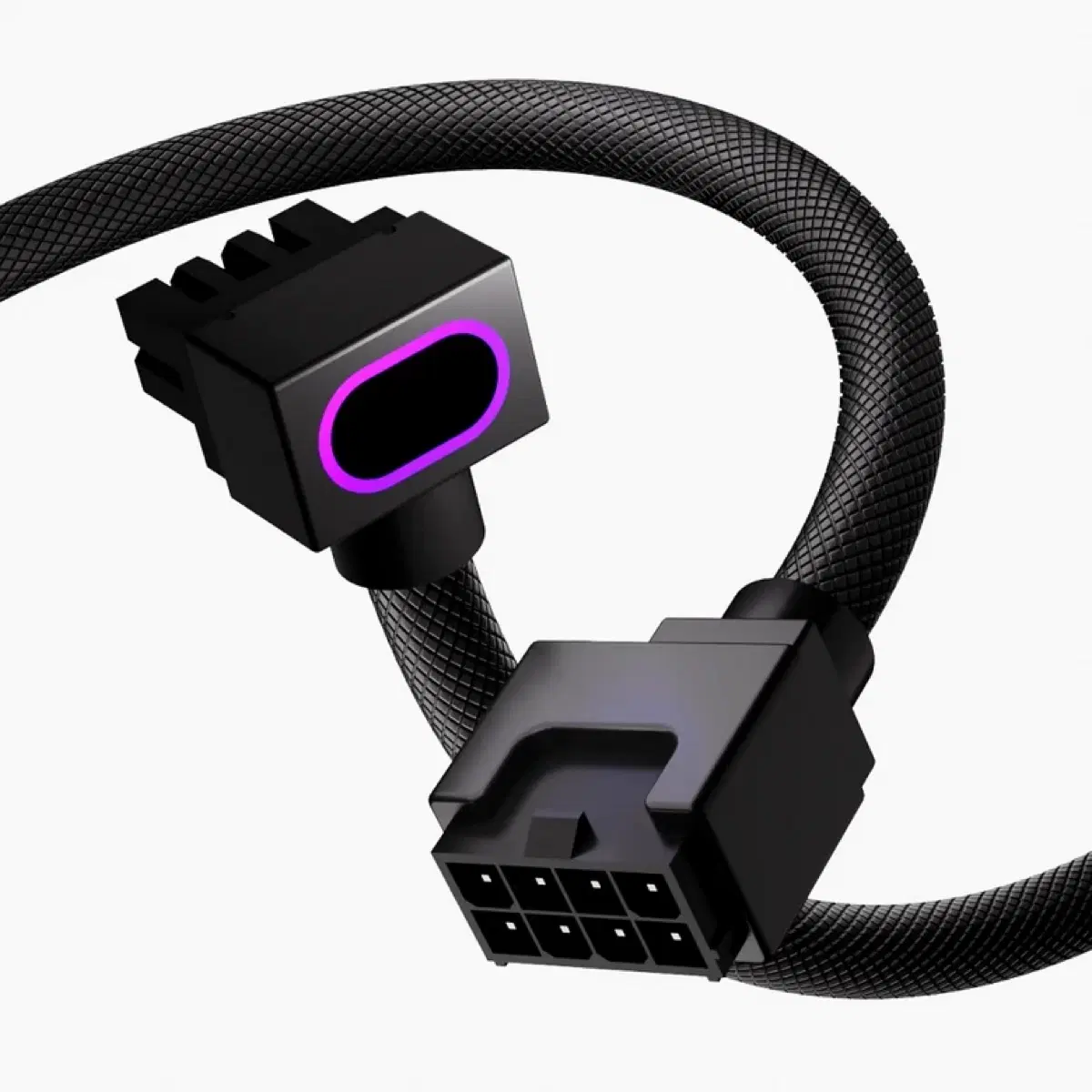 AIJS CPU8핀 ARGB 연장 케이블 PC 마더보드 전원 18AWG 90 직각형 디자인 남성-여성 연결형