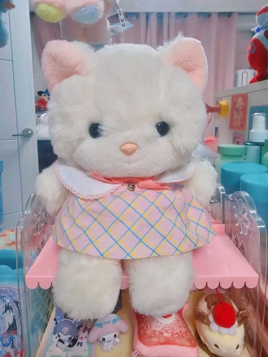 쇼와 레트로 빈티지 YOSHITOKU 크리미 고양이 웃는 고양이 인형