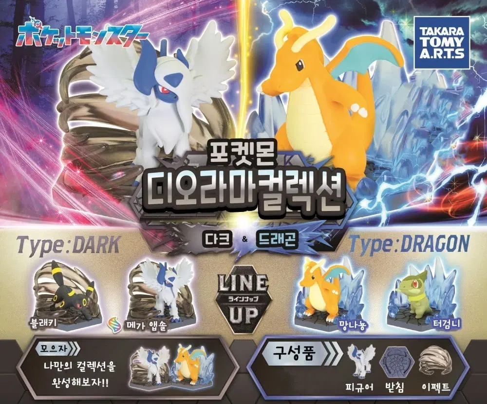포켓몬 디오라마 망나뇽 메가앱솔 가챠세트