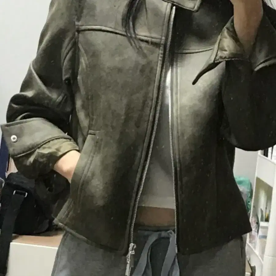 oro레이싱 자켓 올리브