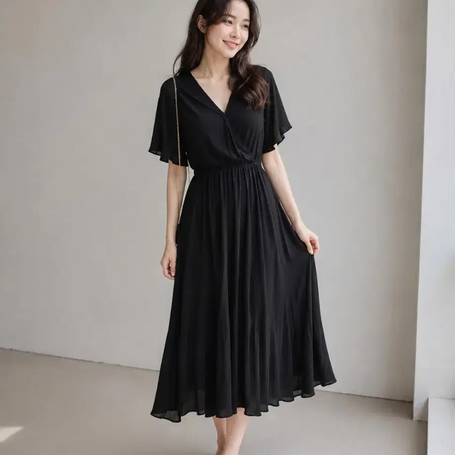 리리앤코 블랙 랩 원피스