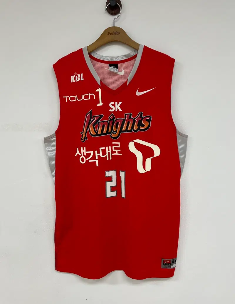 KBL 나이키 10-11 SK나이츠 홈유니폼/져지 2XL #21 신상호